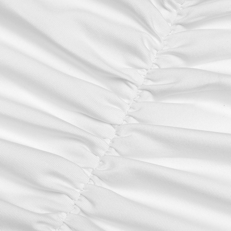 Daring Elegance: White Long Sleeve Ruched Cutout Maxi Dress | Fall & Holiday Event Ready