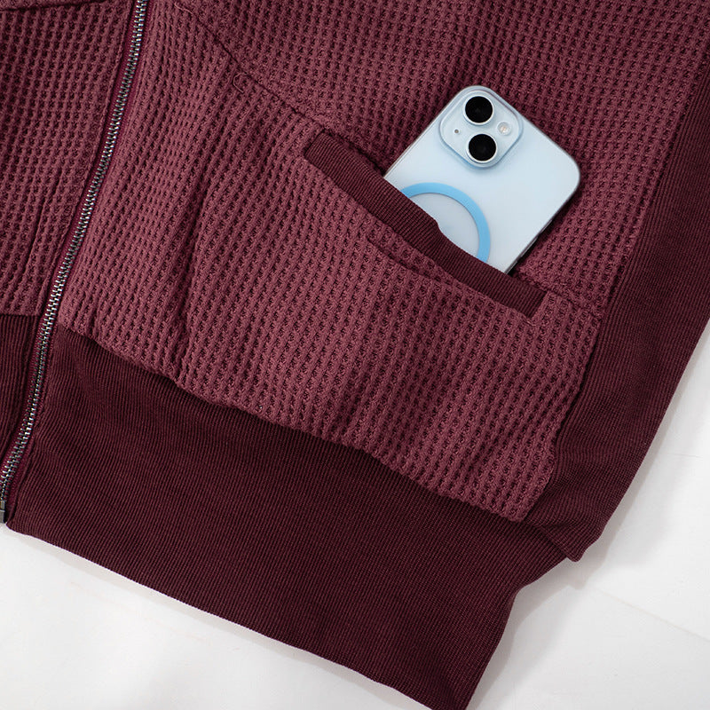 Cozy Chic Waffle Knit Zip-Up Hoodie for Women - Your Fall & Winter Everyday Essential