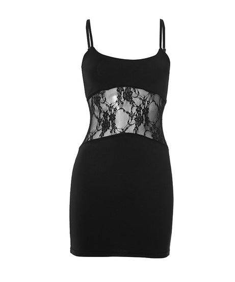 Sultry Black Lace Patchwork Bodycon Mini Dress - Your Fall & Holiday Party Essential