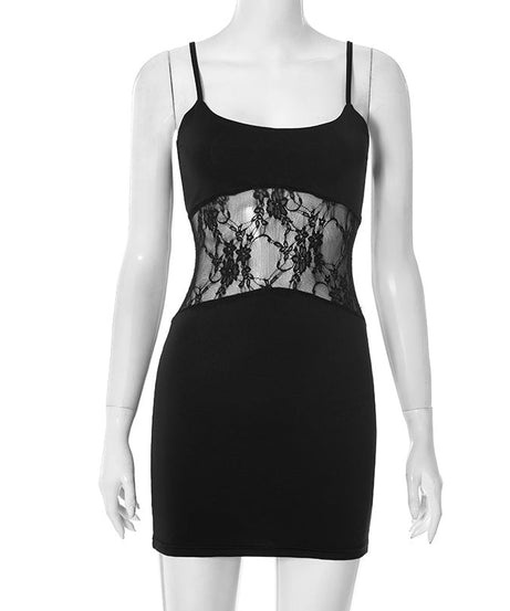 Sultry Black Lace Patchwork Bodycon Mini Dress - Your Fall & Holiday Party Essential