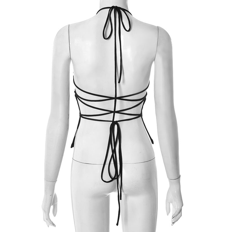 The 'It Girl' Black Halter Tie-Back Tank Top - Your Versatile Fall & Holiday Essential