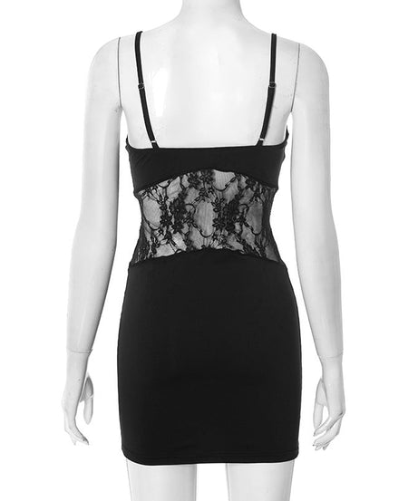 Sultry Black Lace Patchwork Bodycon Mini Dress - Your Fall & Holiday Party Essential