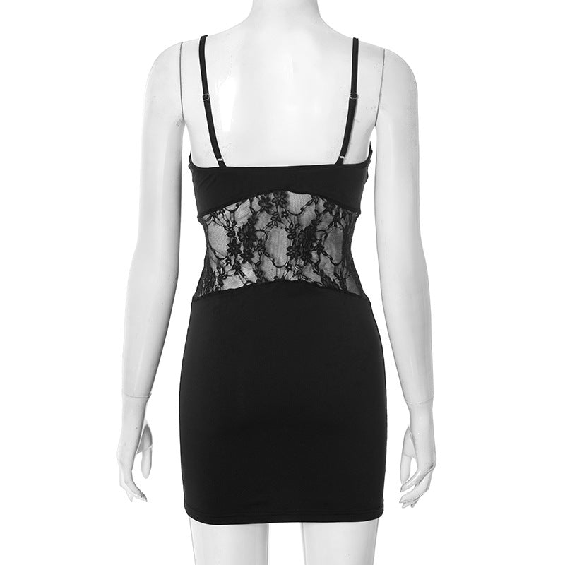 Sultry Black Lace Patchwork Bodycon Mini Dress - Your Fall & Holiday Party Essential