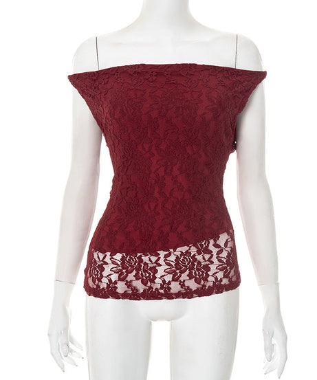 The Scarlett Embrace Lace Off-Shoulder Top | Fall & Holiday Chic