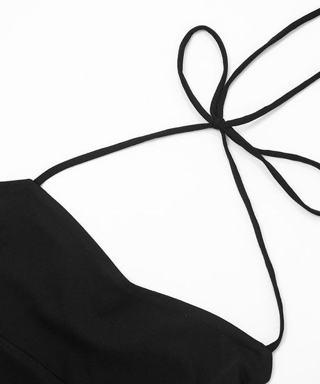 The 'It Girl' Black Halter Tie-Back Tank Top - Your Versatile Fall & Holiday Essential