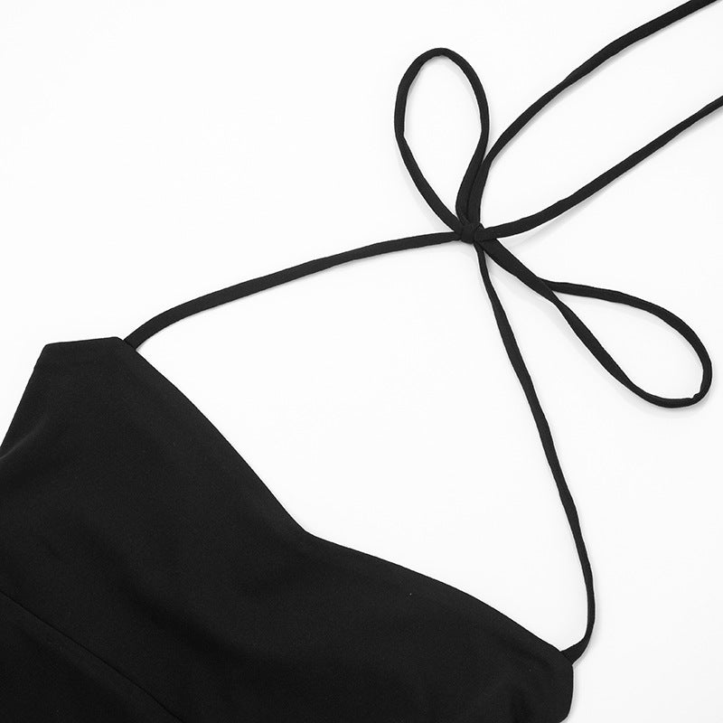 The 'It Girl' Black Halter Tie-Back Tank Top - Your Versatile Fall & Holiday Essential