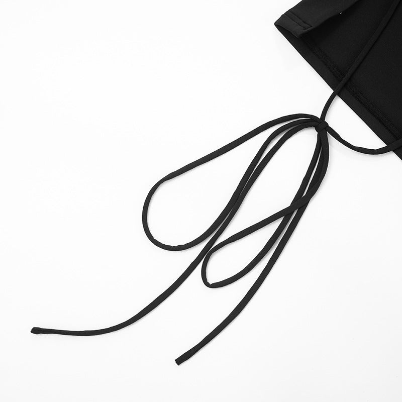 The 'It Girl' Black Halter Tie-Back Tank Top - Your Versatile Fall & Holiday Essential