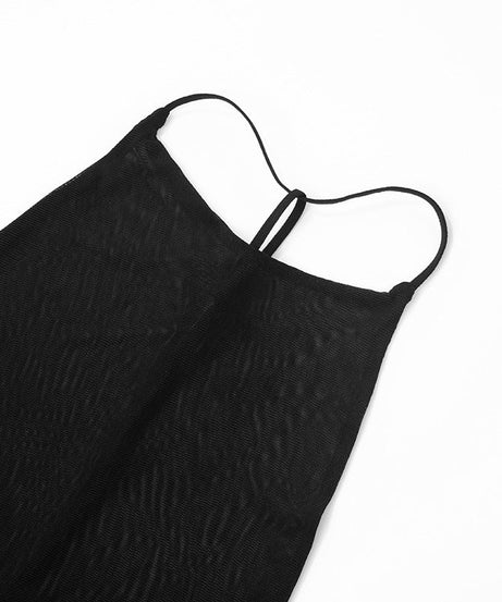 Fall & Holiday Ready: Daring Black Sheer Halter Backless Maxi Dress