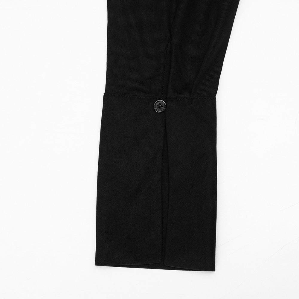 Fall Chic: Sheer Button-Down Ruched Mini Dress - Your Go-To for American Nights Out