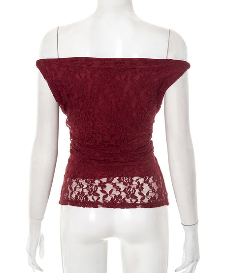 The Scarlett Embrace Lace Off-Shoulder Top | Fall & Holiday Chic