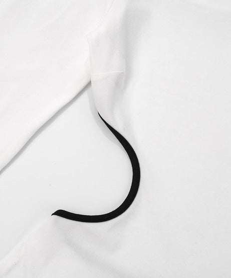 Statement Chic: White Long Sleeve Cutout Mini Dress with Contrast Trim | Fall & Holiday Party Ready