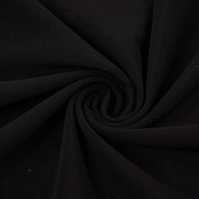 Black Mesh One-Shoulder Ruched Top | Sultry Fall & Holiday Party Style