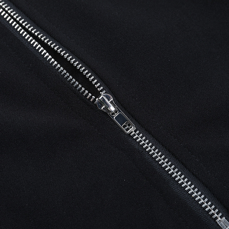 Spooky Season Siren: Gothic Skeleton Ribcage Mini Dress with Buckle Straps & Off-Shoulder Puffs