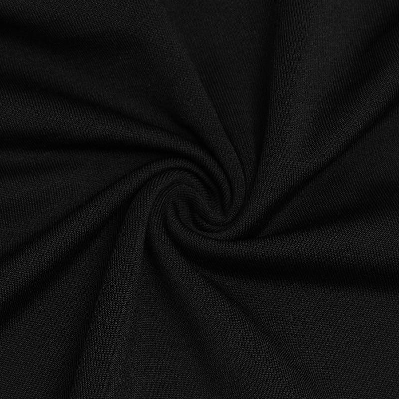 The Sassy LBD: Halter Ruffle Deep V Mini Dress for Fall Nights & Holiday Parties