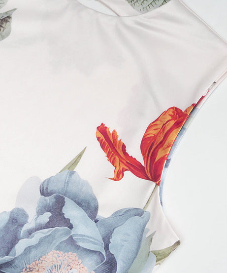 Stunning Fall Floral Maxi Dress for Women - Chic Sleeveless Gown with Keyhole Back