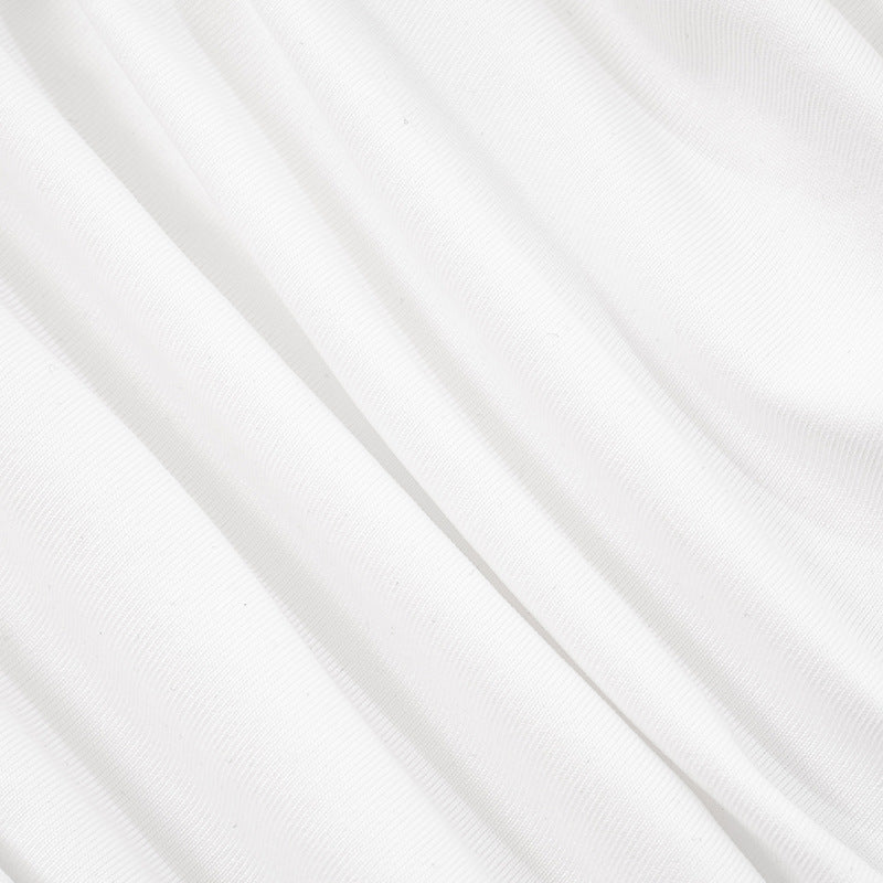 Chic Black & White Halter Off-Shoulder Ruched Mini Dress - Perfect for Fall Parties & Holiday Glam