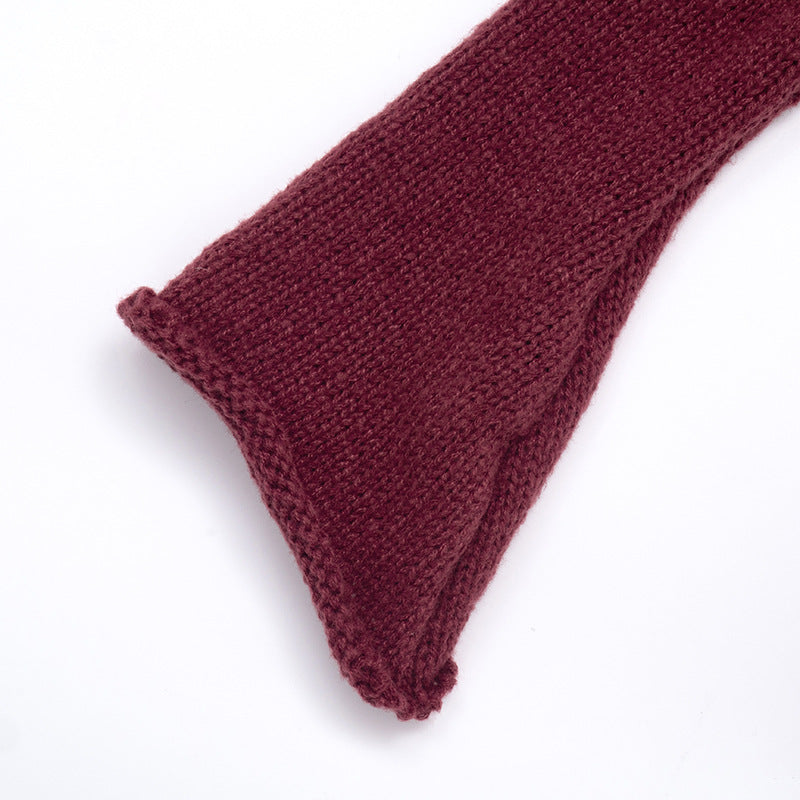 Chic Burgundy Off-Shoulder Bell Sleeve Knit Top | Effortless Fall Style