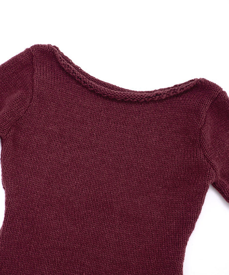 Chic Burgundy Off-Shoulder Bell Sleeve Knit Top | Effortless Fall Style
