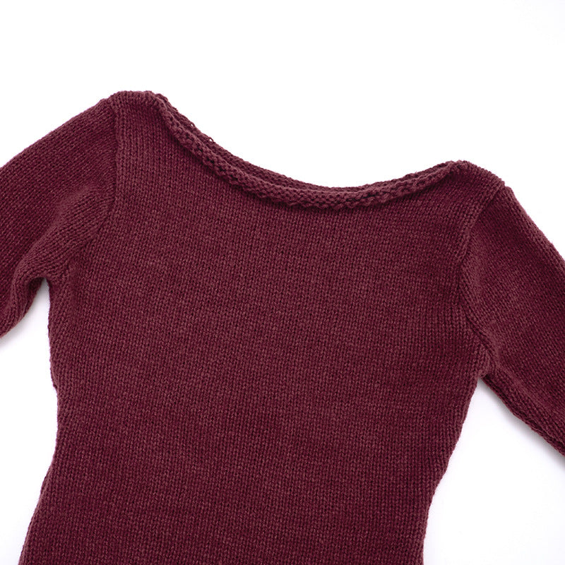 Chic Burgundy Off-Shoulder Bell Sleeve Knit Top | Effortless Fall Style