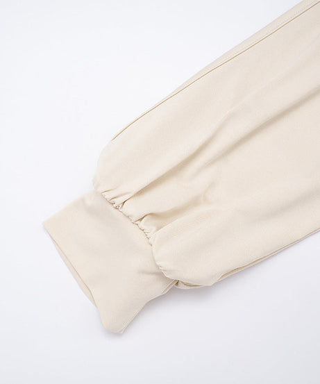 Chic Autumn Nights: High Neck Plunge Draped Mini Dress with Statement Sleeves