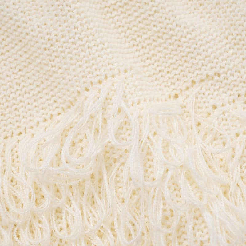 Boho Fringe Knit Crop Top & Mini Skirt Set | Effortless Fall Two-Piece