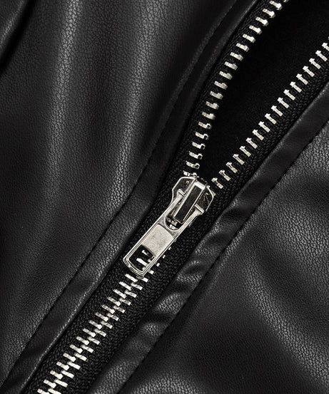 Edgy Elegance: Faux Leather Asymmetric Zip Mini Dress | Fall Night Out Style