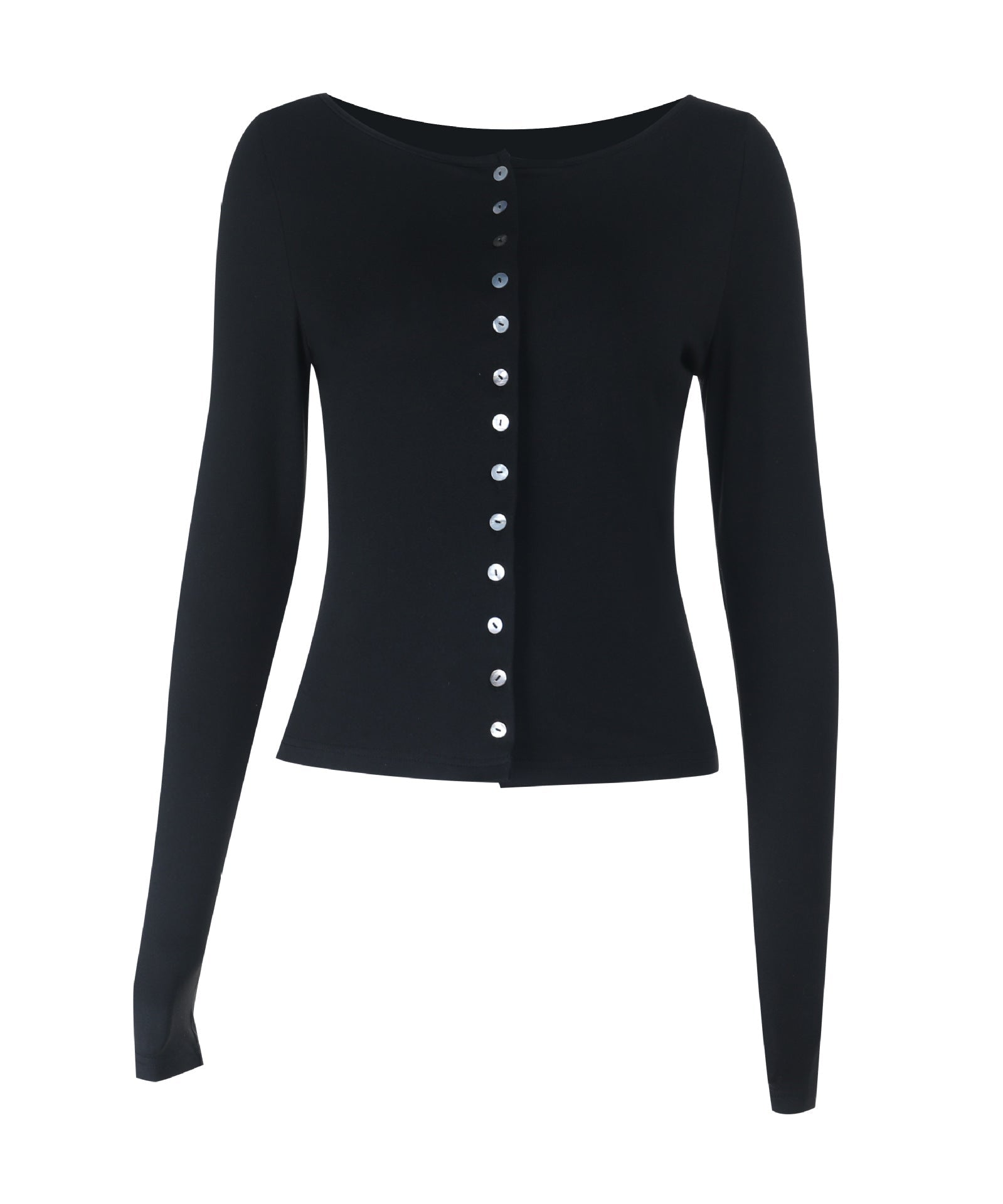 The Aspen Chic Black Button-Front Knit Top | Elegant Fall & Winter Essential