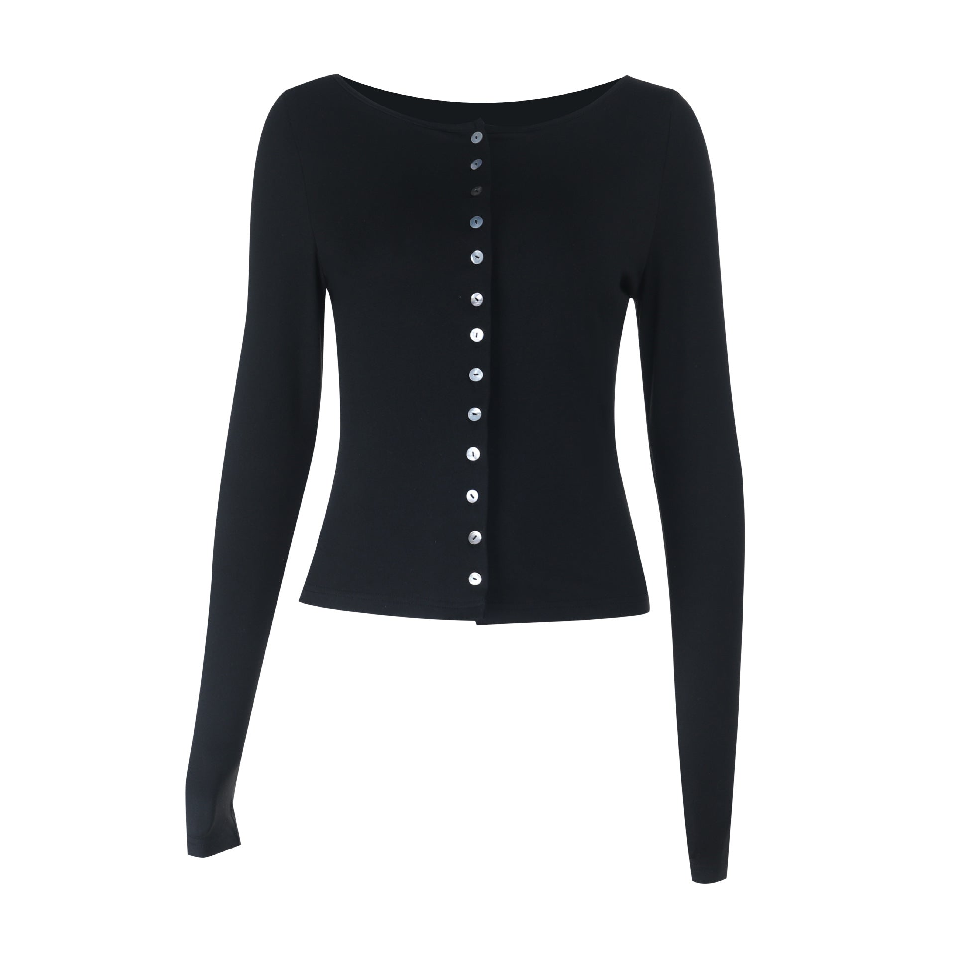 The Aspen Chic Black Button-Front Knit Top | Elegant Fall & Winter Essential