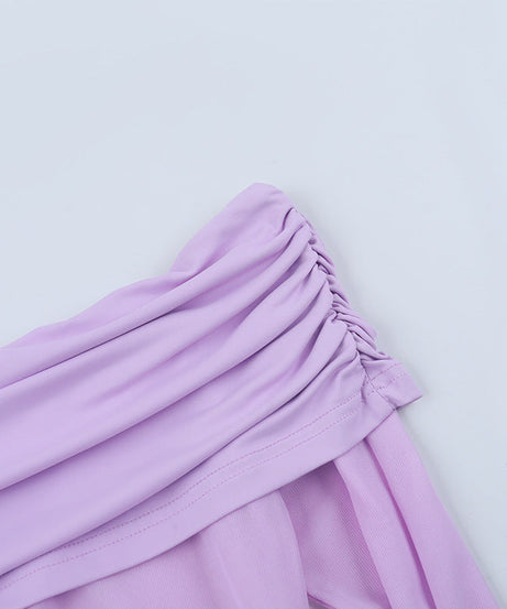 Lavender Goddess Off-Shoulder Ruched Maxi Dress - Your Fall Event & Resort Escape Essential