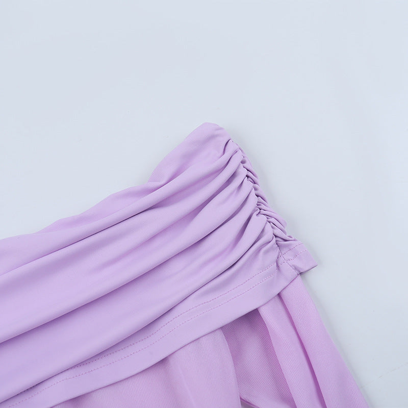 Lavender Goddess Off-Shoulder Ruched Maxi Dress - Your Fall Event & Resort Escape Essential