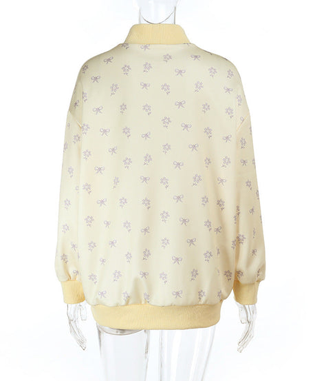 Women's CAMB3R Graphic Mock Neck Sweatshirt – Cozy Fall Bow Print