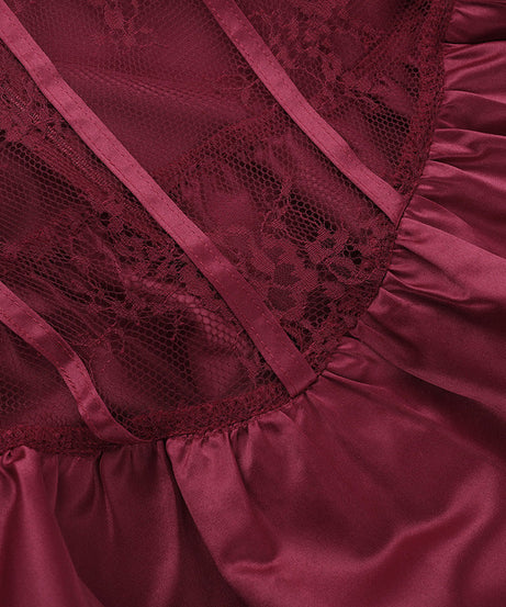 Romantic Wine Red Off-Shoulder Corset Mini Dress – Elegant Lace & Satin for Fall & Holiday Parties