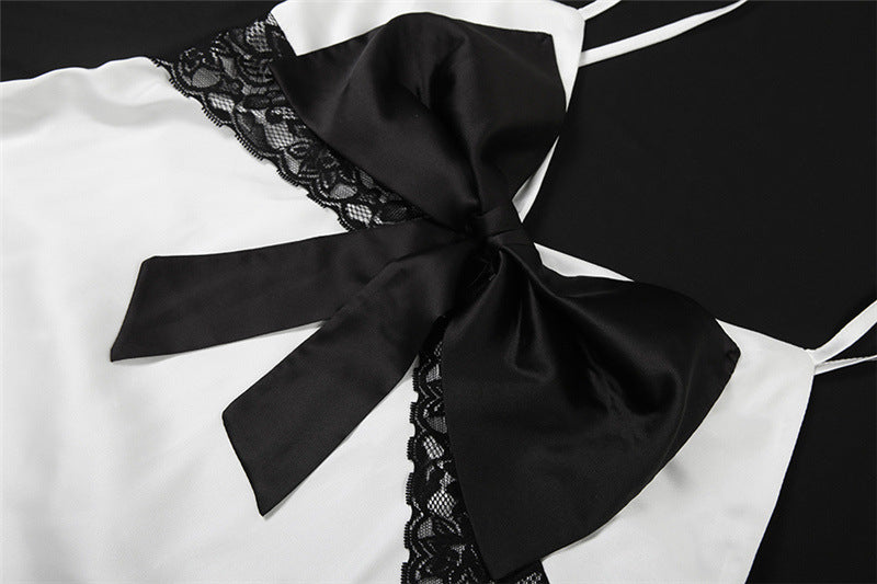 Elegant Bow-Detail Satin Maxi Slip Dress – Perfect for Fall Galas & Holiday Soirées