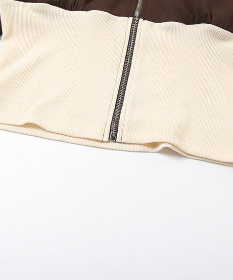 Autumn Luxe: Cropped Off-Shoulder Zip Hoodie & Wide-Leg Lounge Set for Women