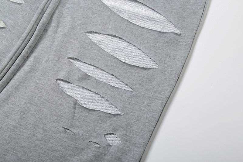 Trendy Gray Ladder Cutout Wide Leg Sweatpants – Fall 2025 Street Style Must-Have