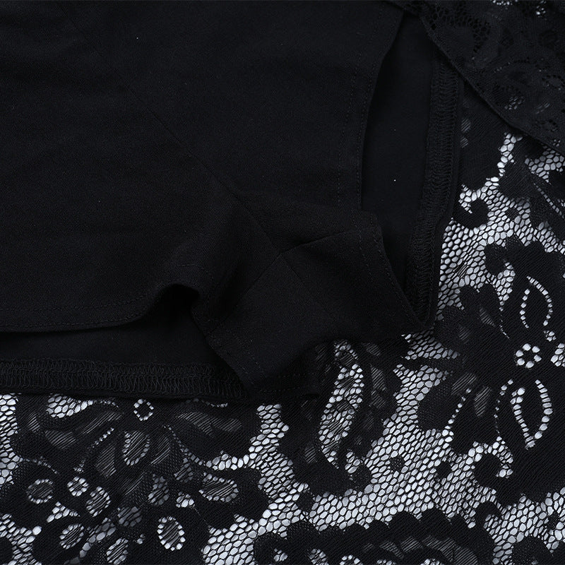 Gothic Glamour Lace Slit Maxi Skirt with Buckle Belt & Shorts – Your Ultimate Fall & Halloween Statement