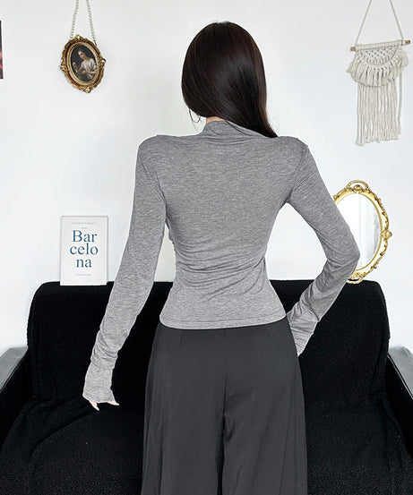 Chic Draped Cowl Neck Long Sleeve Top - Effortless Fall & Holiday Style