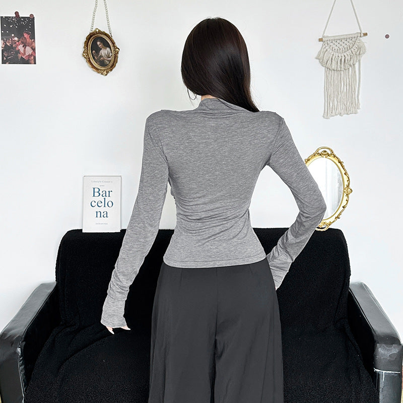 Chic Draped Cowl Neck Long Sleeve Top - Effortless Fall & Holiday Style