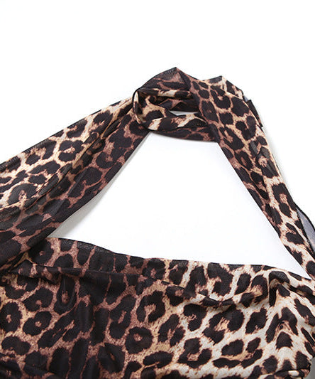 Daring Leopard Print Asymmetrical Halter Top - Your Must-Have Fall Party & Night Out Statement