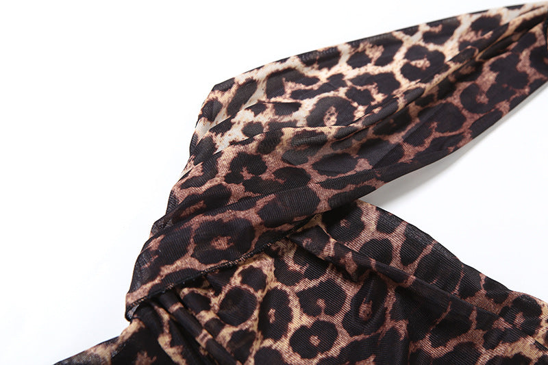 Daring Leopard Print Asymmetrical Halter Top - Your Must-Have Fall Party & Night Out Statement
