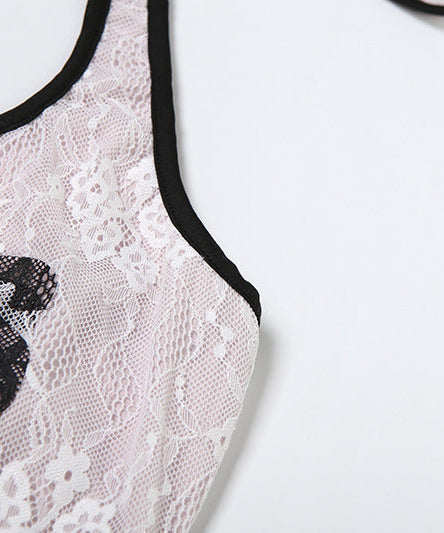 “Girls Favor Ya” Lace Halter Bodysuit – Y2K Chic for Fall & Beyond