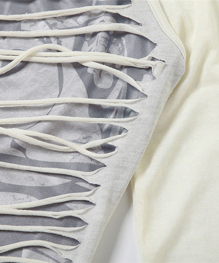 Autumn Edge: Y2K Cut-Out Layered Long Sleeve Top | Square Neck Statement