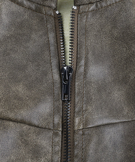 Women's Edgy Faux Leather Moto Jacket with Racing Stripes - Fall 2025 Chic