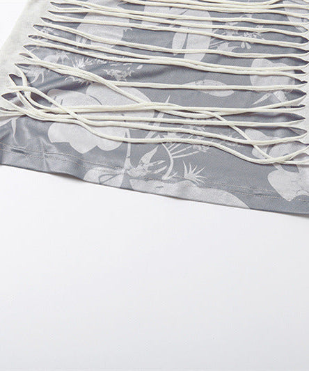 Autumn Edge: Y2K Cut-Out Layered Long Sleeve Top | Square Neck Statement