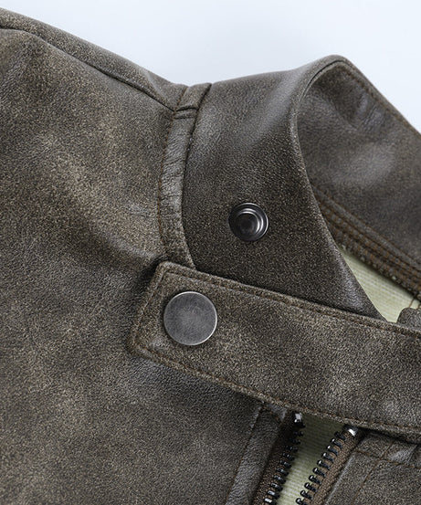 Women's Edgy Faux Leather Moto Jacket with Racing Stripes - Fall 2025 Chic