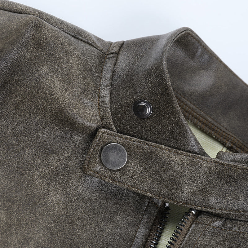 Women's Edgy Faux Leather Moto Jacket with Racing Stripes - Fall 2025 Chic