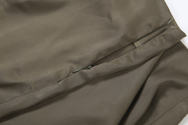 Artfully Draped Silky Maxi Skirt - High-Waisted Fall Chic for American Women