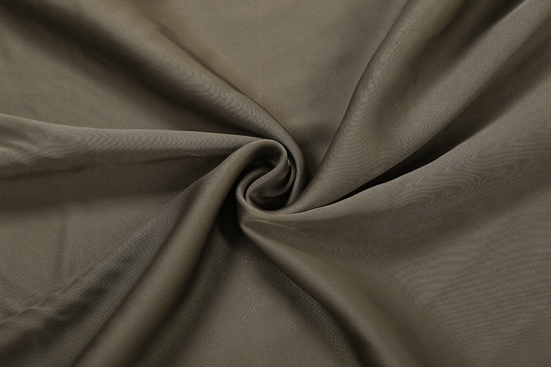 Artfully Draped Silky Maxi Skirt - High-Waisted Fall Chic for American Women