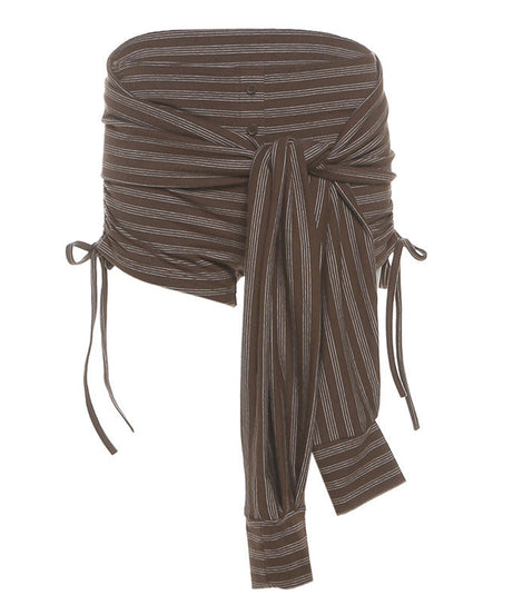 Cozy Chic Fall Striped Self-Tie Playsuit | Women's Long Sleeve Romper