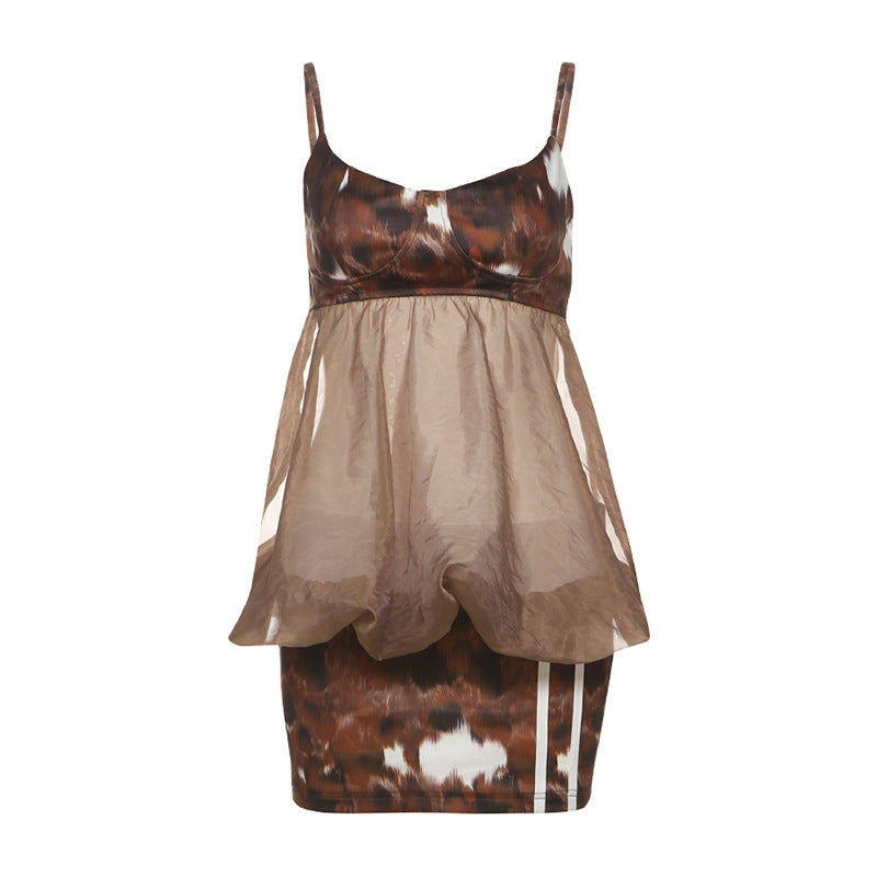 Dare to Dazzle: Sheer Animal Print Cami Mini Dress – Your Fall Party Statement